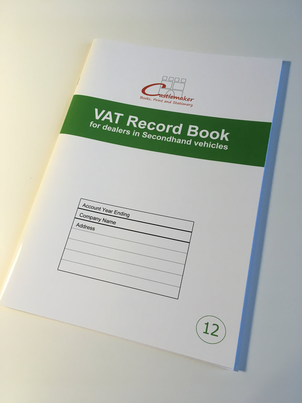 VAT Account Book for Used Vehicle Dealers – A4, 32 Pages (V012)