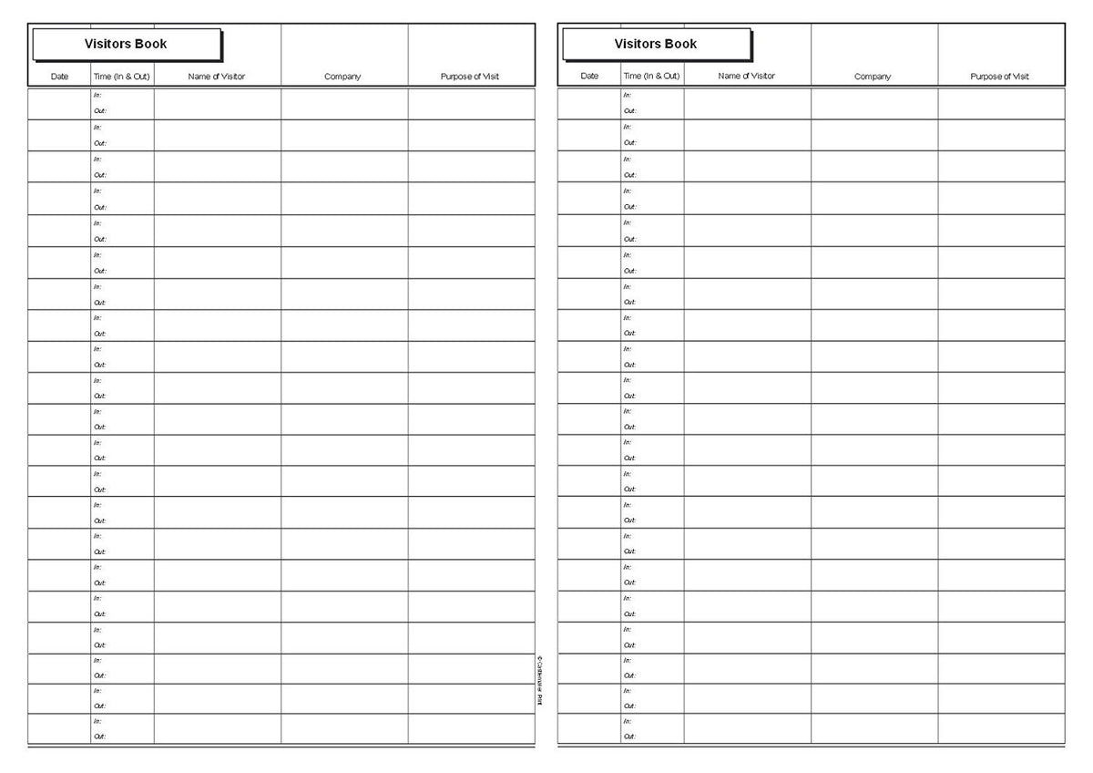 VISITORS BOOK (A4/32 Pages) V022 (Signing In Reception Security Log)