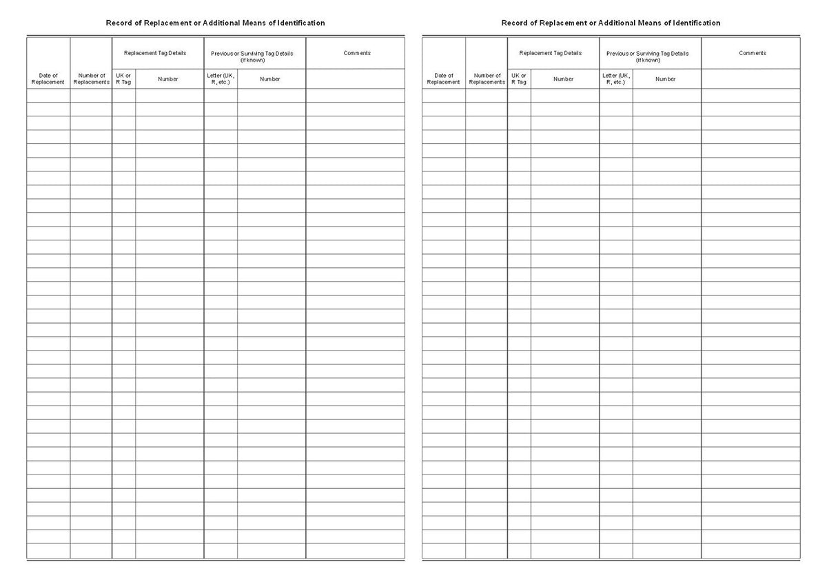 Sheep & Goat Holding / Flock Register – A4, 32 Pages (S004)