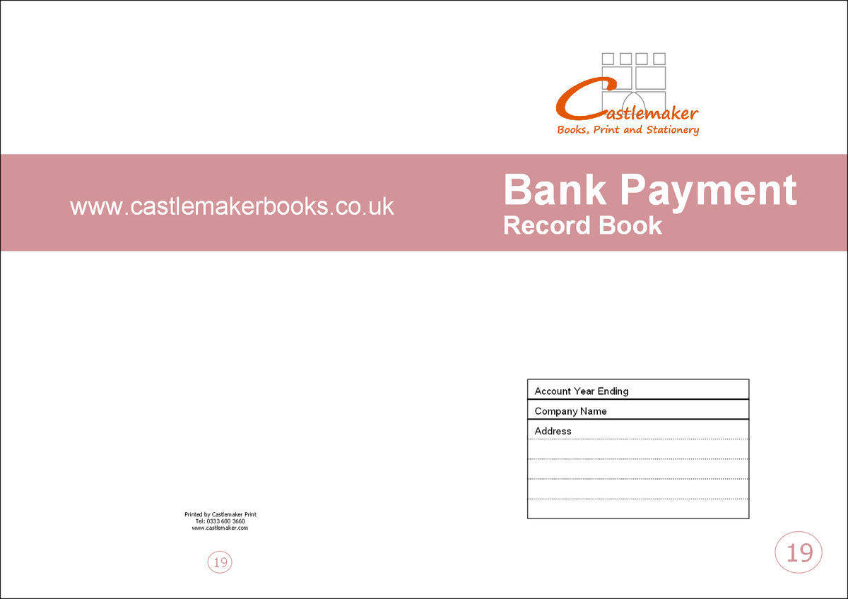 BANK PAYMENT RECORD BOOK (A4/32 Pages) B019 (Purchase Accounts Ledger)