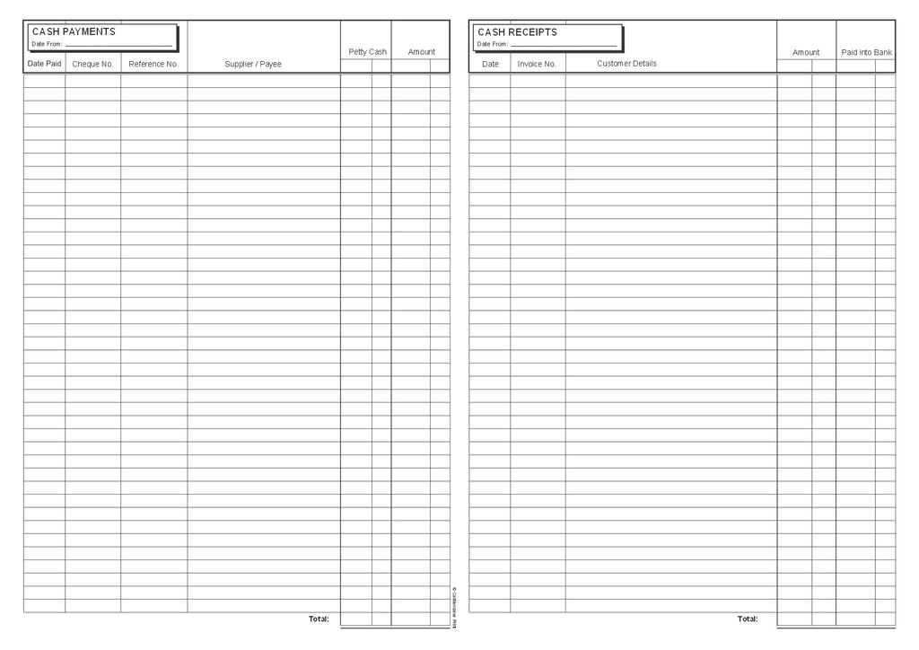 CASH BOOK (A4/32 Pages) C021 (Simple Sales & Purchase Account Ledger)