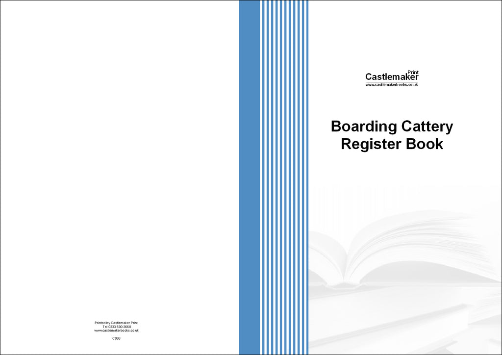 CATTERY RECORD BOOK (A4/32 Pages) C066 (Cat Boarding Register)