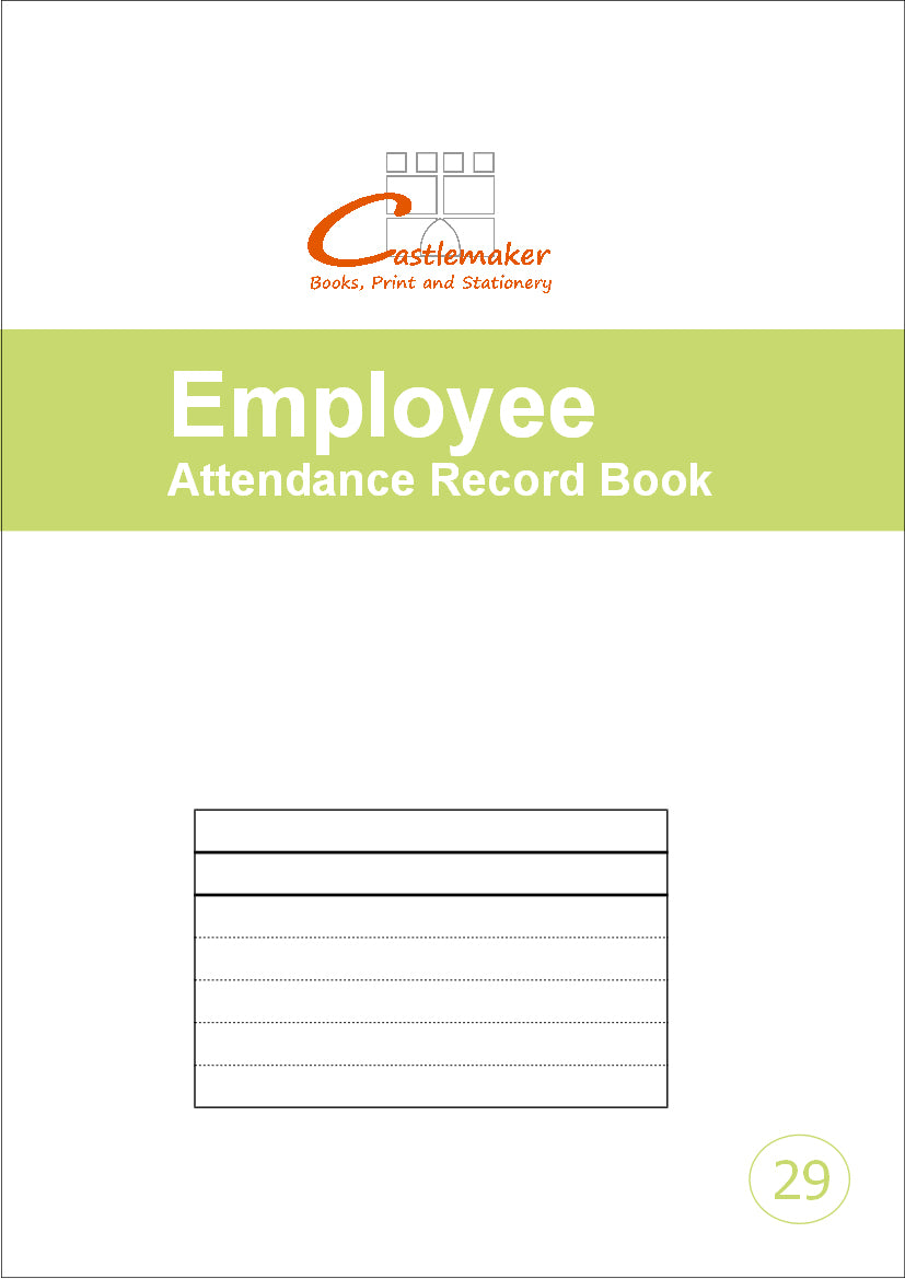 EMPLOYEE ATTENDANCE RECORD BOOK (A4/32 Pages) E029 (Staff Register)
