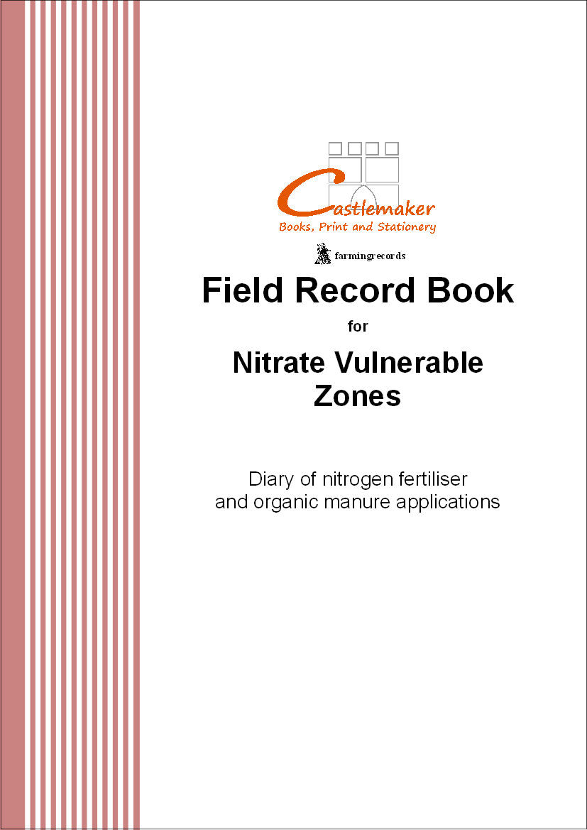 FIELD RECORD BOOK - NVZ (A4/32 Pages) F030 (Nitrate Vulnerable Zones)
