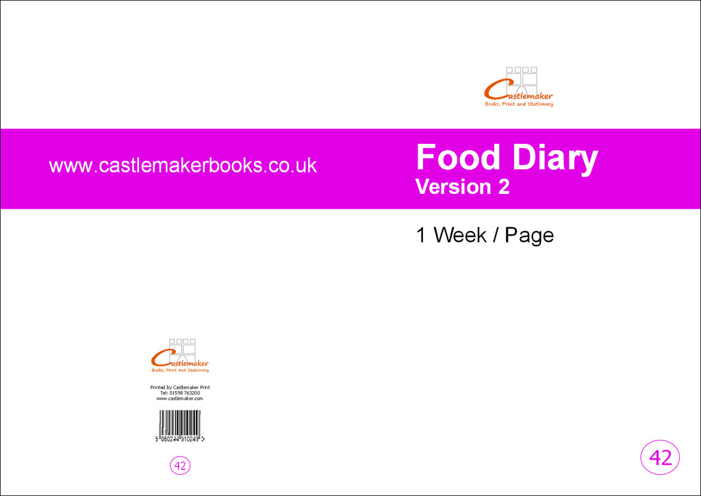 FOOD DIARY (A4/32 Pages) F042 (Meal Record Book - 1 Week/Page)
