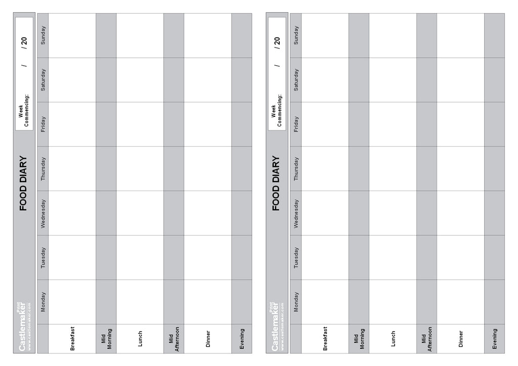 FOOD DIARY (A4/32 Pages) F042 (Meal Record Book - 1 Week/Page)