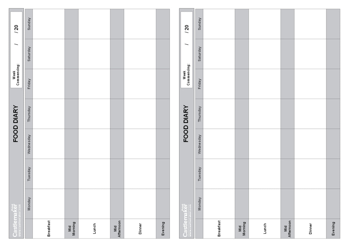 FOOD DIARY (A4/32 Pages) F042 (Meal Record Book - 1 Week/Page)