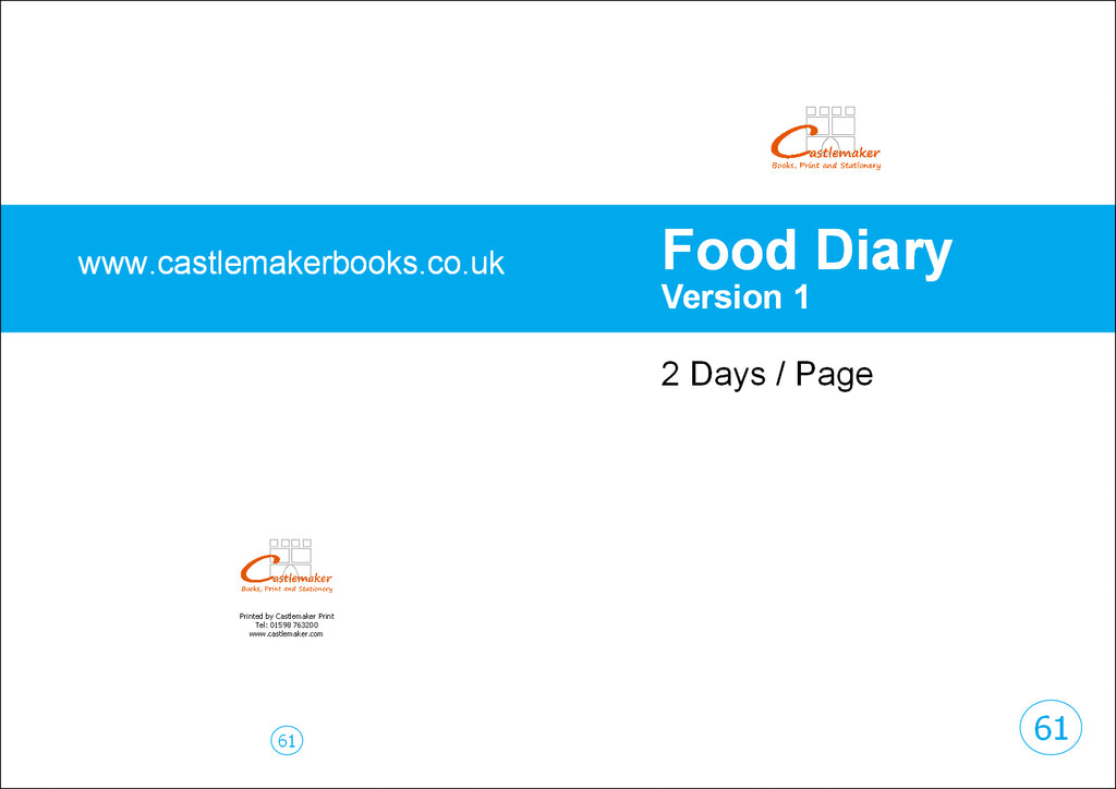 FOOD DIARY (A4/32 Pages) F061 (Meal Record Book - 2 Days/Page)