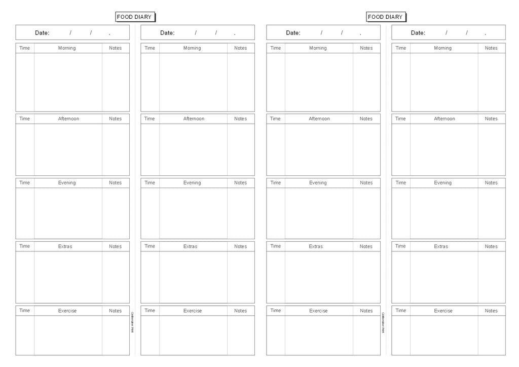 FOOD DIARY (A4/32 Pages) F061 (Meal Record Book - 2 Days/Page)