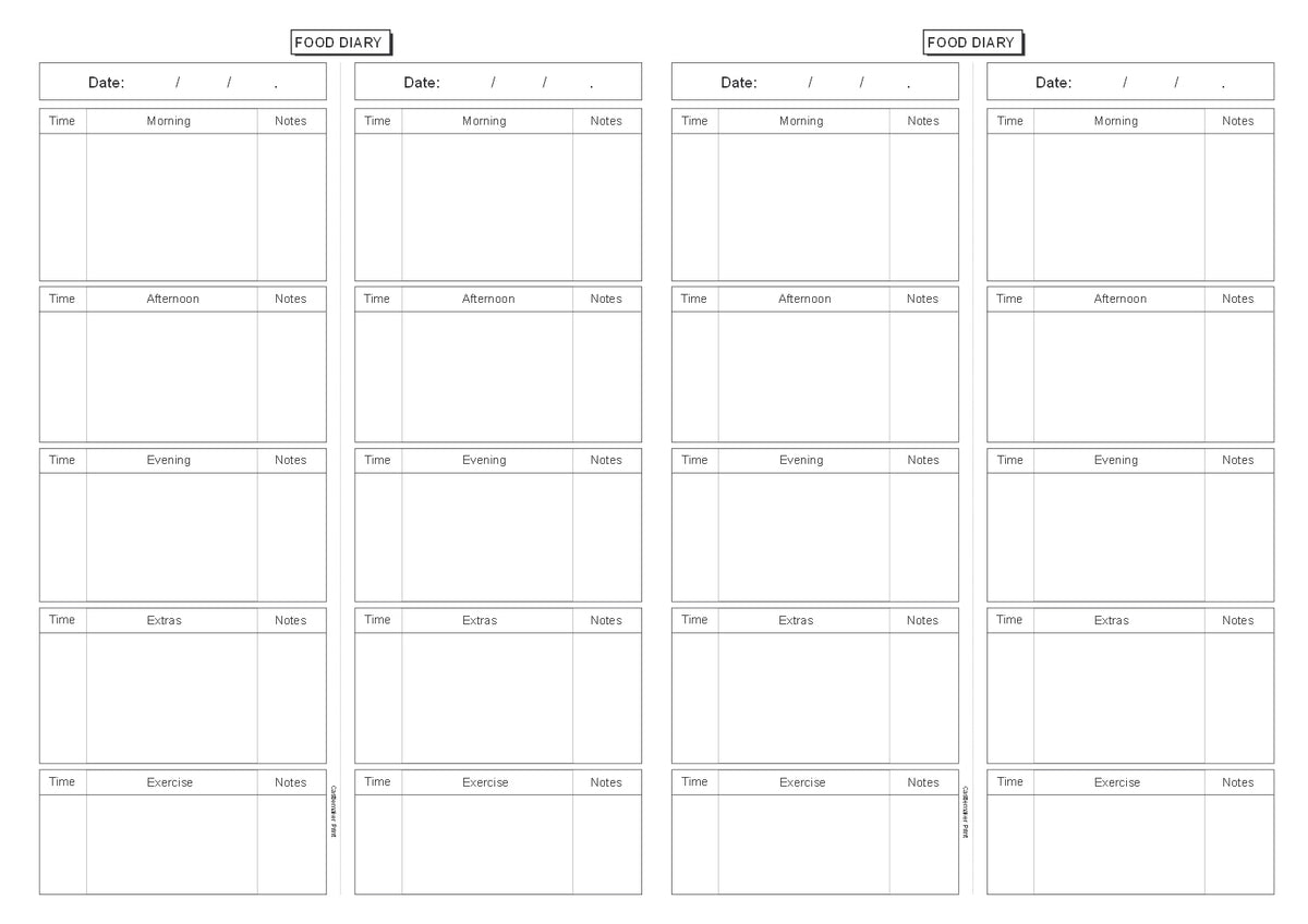 FOOD DIARY (A4/32 Pages) F061 (Meal Record Book - 2 Days/Page)