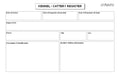 KENNEL / CATTERY REGISTER CARDS (8.5x5.5 Inches) K069 (Pack of 50 Cards - Boarding Register)