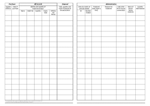 Animal Medicine Combined Record Book – A5, 32 Pages (M002)