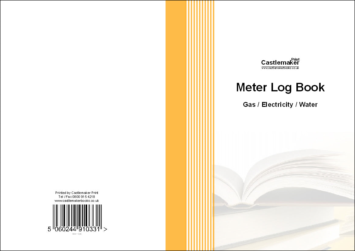 METER LOG BOOK (A5/32 Pages) M031 (Record of Gas/Electric/Water Readings)