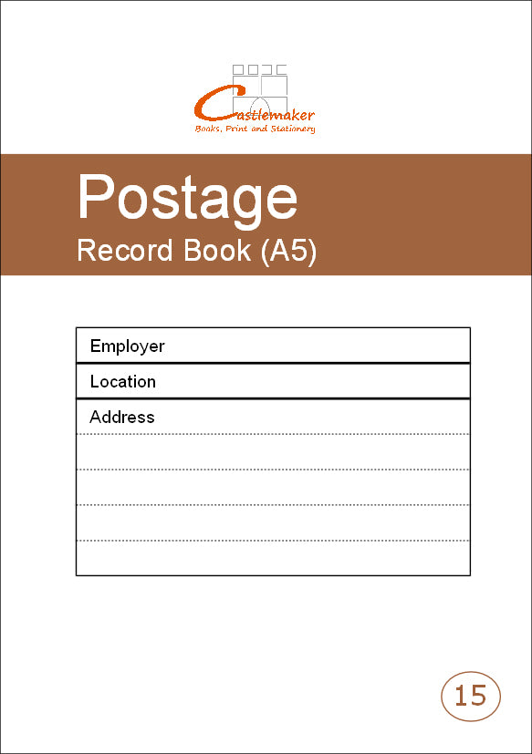 POSTAGE RECORD BOOK (A5/20 Pages) P015 (Courier & Post Log)