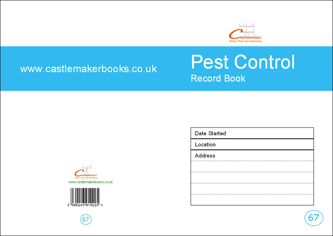 PEST CONTROL RECORD BOOK (A5/32 Pages) P067 (Bait Station Log)