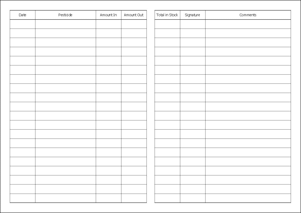 PESTICIDE INVENTORY BOOK (A5/32 Pages) P076 (Record of purchases and Use)