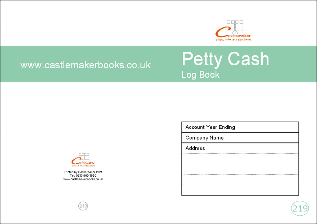 PETTY CASH LOG BOOK (A5/20 Pages) P219 (Expenses Account Ledger)