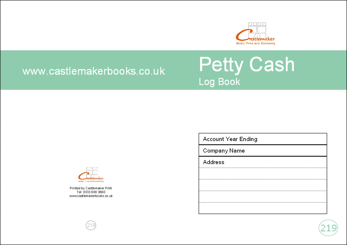 PETTY CASH LOG BOOK (A5/20 Pages) P219 (Expenses Account Ledger)