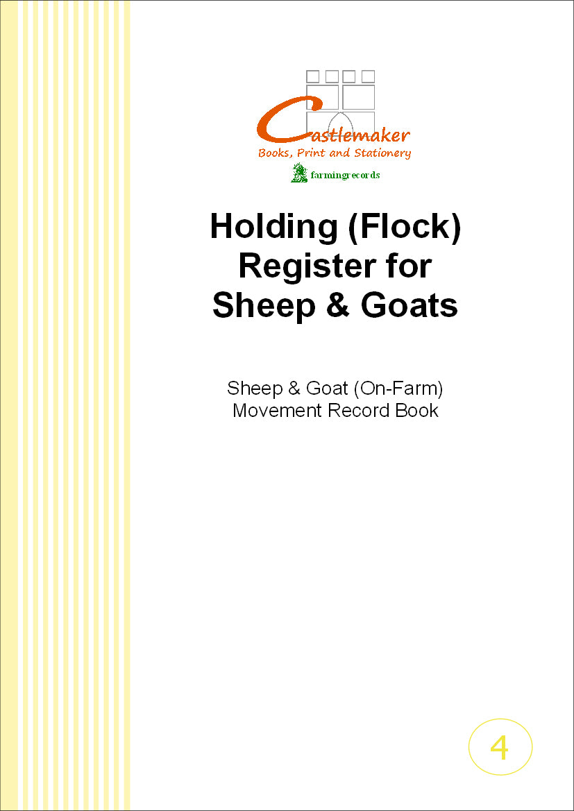 Sheep & Goat Holding / Flock Register – A4, 32 Pages (S004)