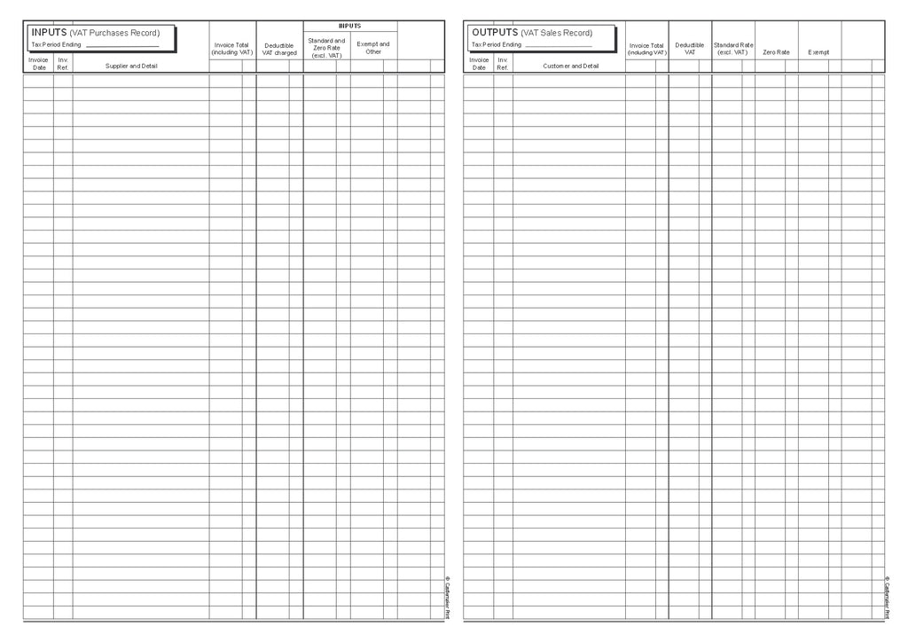 VAT Invoice Record Book – A4, 32 Pages (V001)