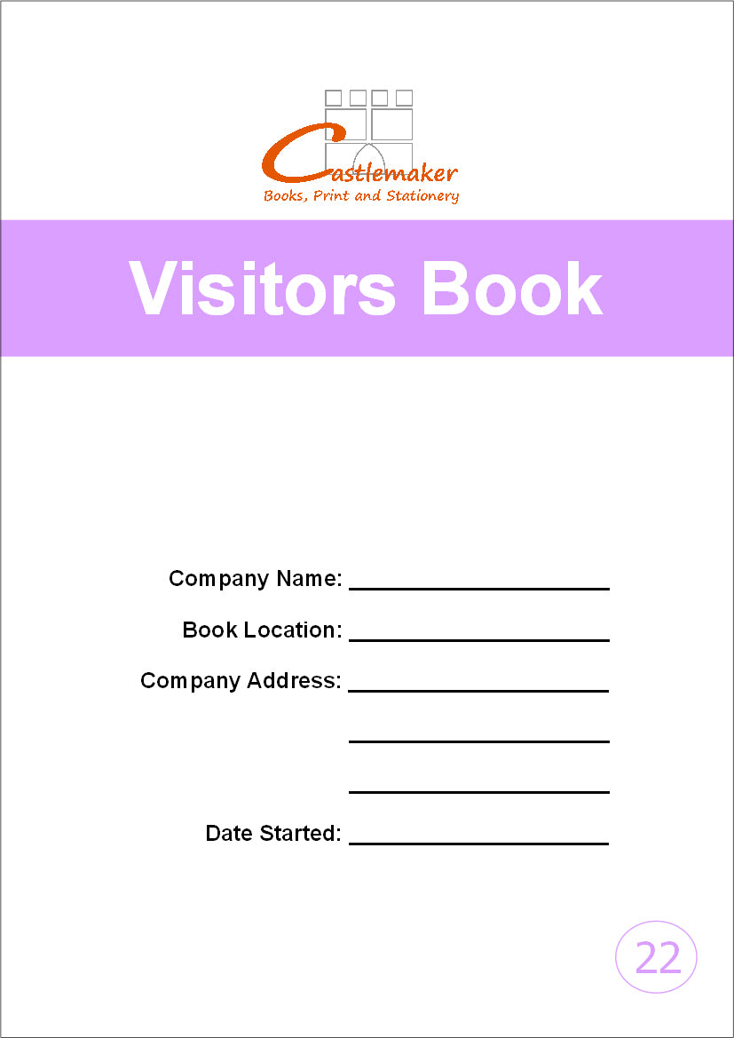 VISITORS BOOK (A4/32 Pages) V022 (Signing In Reception Security Log)